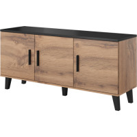 Komoda LEILA 3D - 150x69x45 cm - dub wotan/čierna