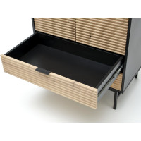 Šatníková skriňa MURANO S-1 - dub artisan/čierna
