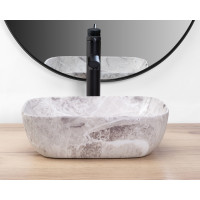 Keramické umývadlo Rea BELINDA Mini - šedé - imitácia kameňa