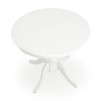 Jedálenský stôl BERNARD - 90(124)x90x75 cm - rozkladací - biely