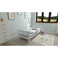 Detská posteľ z masívu borovice EDITA - 200x90 cm - biela
