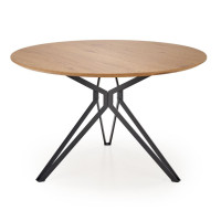 Jedálenský stôl PIXIE - 120x120x76 cm - dub zlatý + čierna