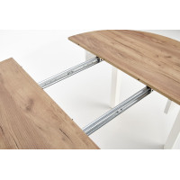 Jedálenský stôl RINO - 102(142)x102x76 cm - rozkladací - dub craft/biely