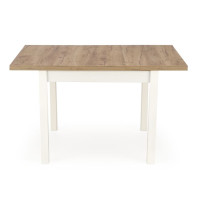 Jedálenský stôl TEO 3 - 90(125)x90x77 - rozkladací - dub craft/biely