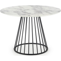Jedálenský stôl BRODWAY - 110x75 cm - biely mramor/čierny