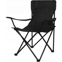 Skladacia turistická stolička - 82x80x50 cm - čierna