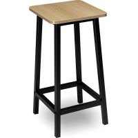 Barová stolička KENT Modern Oak - buk/čierna