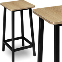 Barová stolička KENT Modern Oak - buk/čierna
