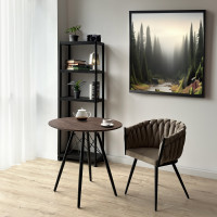 Jedálenský stôl PARIS BLACK 80 cm - jaseň / čierny