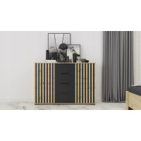 Komoda VERONA 2D4S - dub artisan/čierna