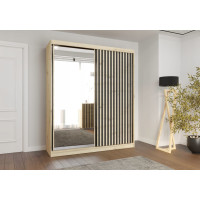 Šatníková skriňa VERONA 2D 183 cm - dub artisan/čierna