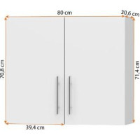 Závesná kuchynská skrinka INEZ - 80 cm - biela