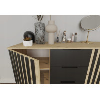 Komoda VERONA 2D4S - dub artisan/čierna