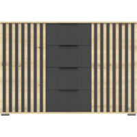 Komoda VERONA 2D4S - dub artisan/čierna
