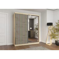Šatníková skriňa VERONA 2D 183 cm - dub artisan/čierna