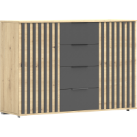Komoda VERONA 2D4S - dub artisan/čierna