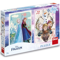 DINO Puzzle Ľadové kráľovstvo: Anna a Elsa 2x77 dielikov