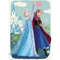 DINO Puzzle Ľadové kráľovstvo: Anna a Elsa 2x77 dielikov