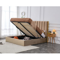 Čalúnená posteľ PALAZZO s úložným priestorom 200x160 cm - béžová/zlatá