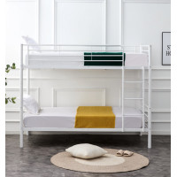 Kovová poschodová posteľ BUNKY 200x90 cm - biela