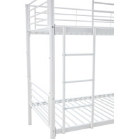 Kovová poschodová posteľ BUNKY 200x90 cm - biela