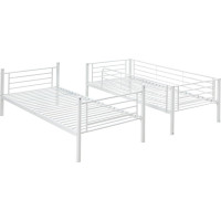 Kovová poschodová posteľ BUNKY 200x90 cm - biela
