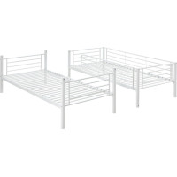 Kovová poschodová posteľ BUNKY 200x90 cm - biela
