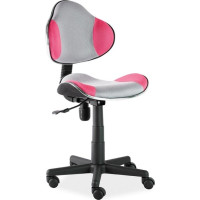 Detská otočná stolička ELSI - ružová/sivá