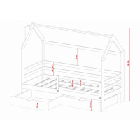 Detská domčeková posteľ LILIE so šuplíkmi - 200x90 cm