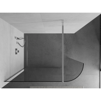 Sprchová zástena KIOTO 110 cm - zaguľatená - číra/chrómová