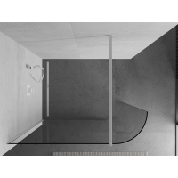 Sprchová zástena KIOTO 110 cm - zaguľatená - číra/biela