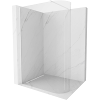 Sprchová zástena KIOTO 160 cm - zaguľatená - číra/biela