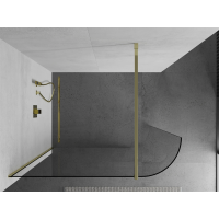 Sprchová zástena KIOTO 150 cm - zaguľatená - číra/zlatá