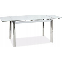Jedálenský stôl PETER - 120(180)x80x76 cm - rozkladací - biely/chróm