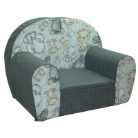 Detské kresielko AFRICKÉ ZVIERATÁ - šedé