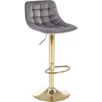 Barová stolička HALLIE - šedá / zlatá