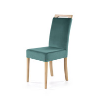 Jedálenská stolička KELLY - dub medový/tmavo zelená