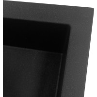 Kuchynský granitový drez REA WEST XL - 60 x 50 cm - metalický čierny