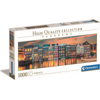 CLEMENTONI Panoramatické puzzle Žiarivý Amsterdam 1000 dielikov