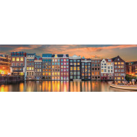 CLEMENTONI Panoramatické puzzle Žiarivý Amsterdam 1000 dielikov