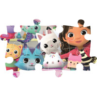 CLEMENTONI Puzzle Gábinin kúzelný domček: Gábi a mačičky MAXI 60 dielikov