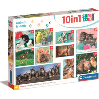 CLEMENTONI Puzzle Zvierací kamaráti 10v1 (18, 30, 48, 60 dielikov)
