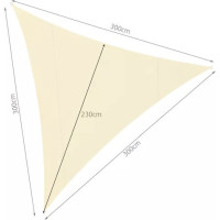 Tieniaca trojuholníková plachta 4x4x4 m - béžová