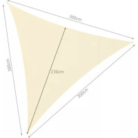 Tieniaca trojuholníková plachta 3x3x3 m - béžová