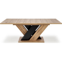 Jedálenský stôl BRANDON - 160(200)x90x77 cm - rozkladací - dub wotan/čierny