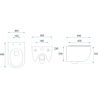 Závesné WC Rea Carlo mini tornado rimless + Duroplast sedátko slim N