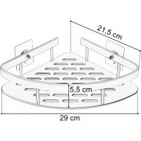 Súprava kúpeľňových rohových poličiek LUSAKA 2 ks - strieborná
