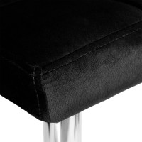 Barová stolička ARAKO VELVET - čierna/chróm