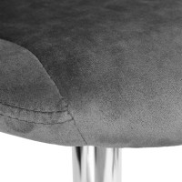 Barová stolička CYDRO VELVET - šedá/chróm