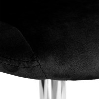 Barová stolička CYDRO VELVET - čierna/chróm